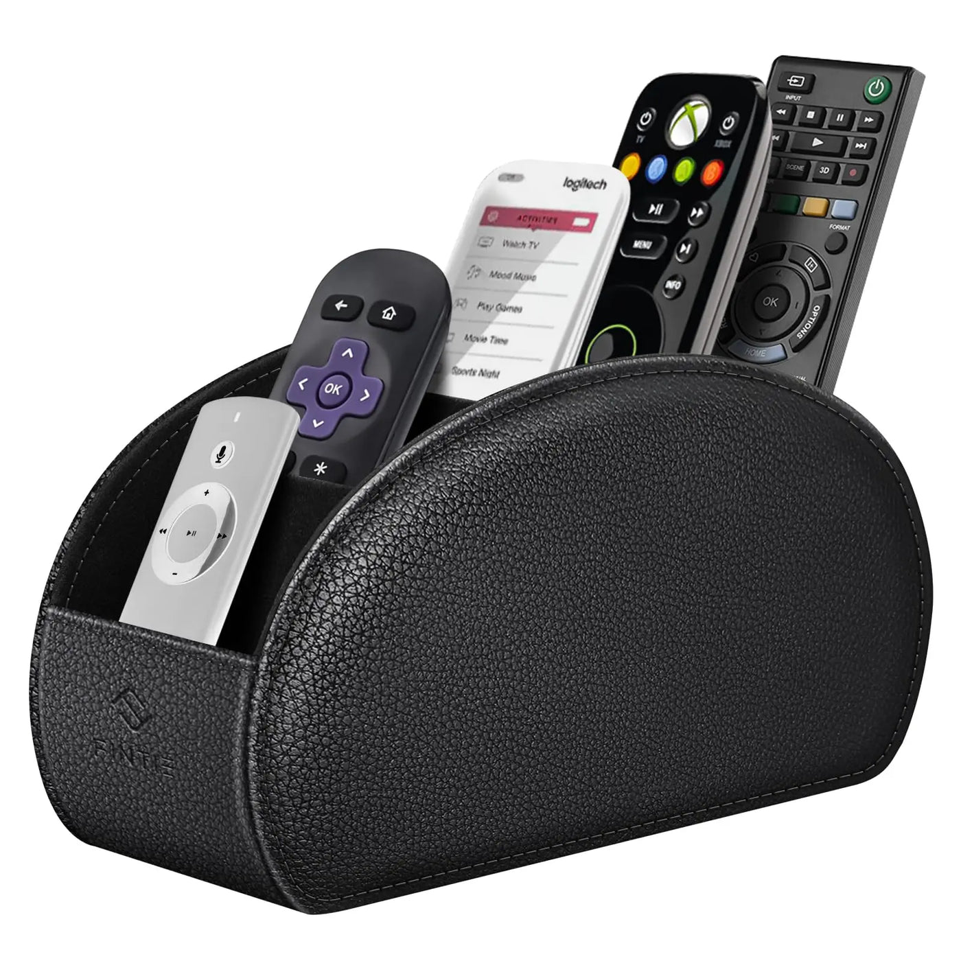 Fintie 5-Compartment Vegan Leather Remote Control Holder - Desk Organizer, Office Accessories, Media Controller Storage for Home & Office Use