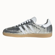 Adidas Originals Women's Silver "Metallic Snakeskin" Sambas, IH9016