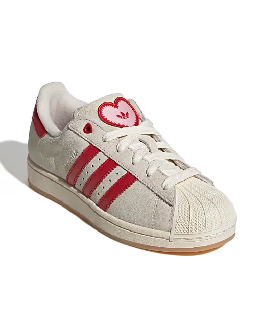 adidas Originals Superstar II sneakers in white and red